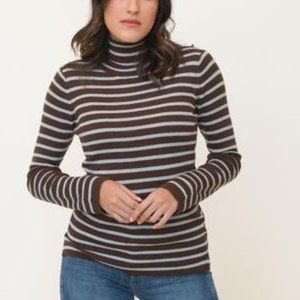 JUST Female Stripe Evan Ribbed Turtleneck